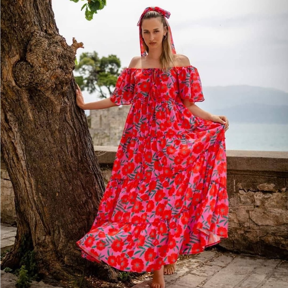 Floral Off-Shoulder Maxi Dress